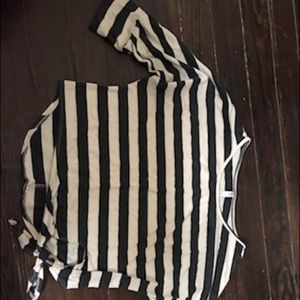 Vintage black and off white striped shirt